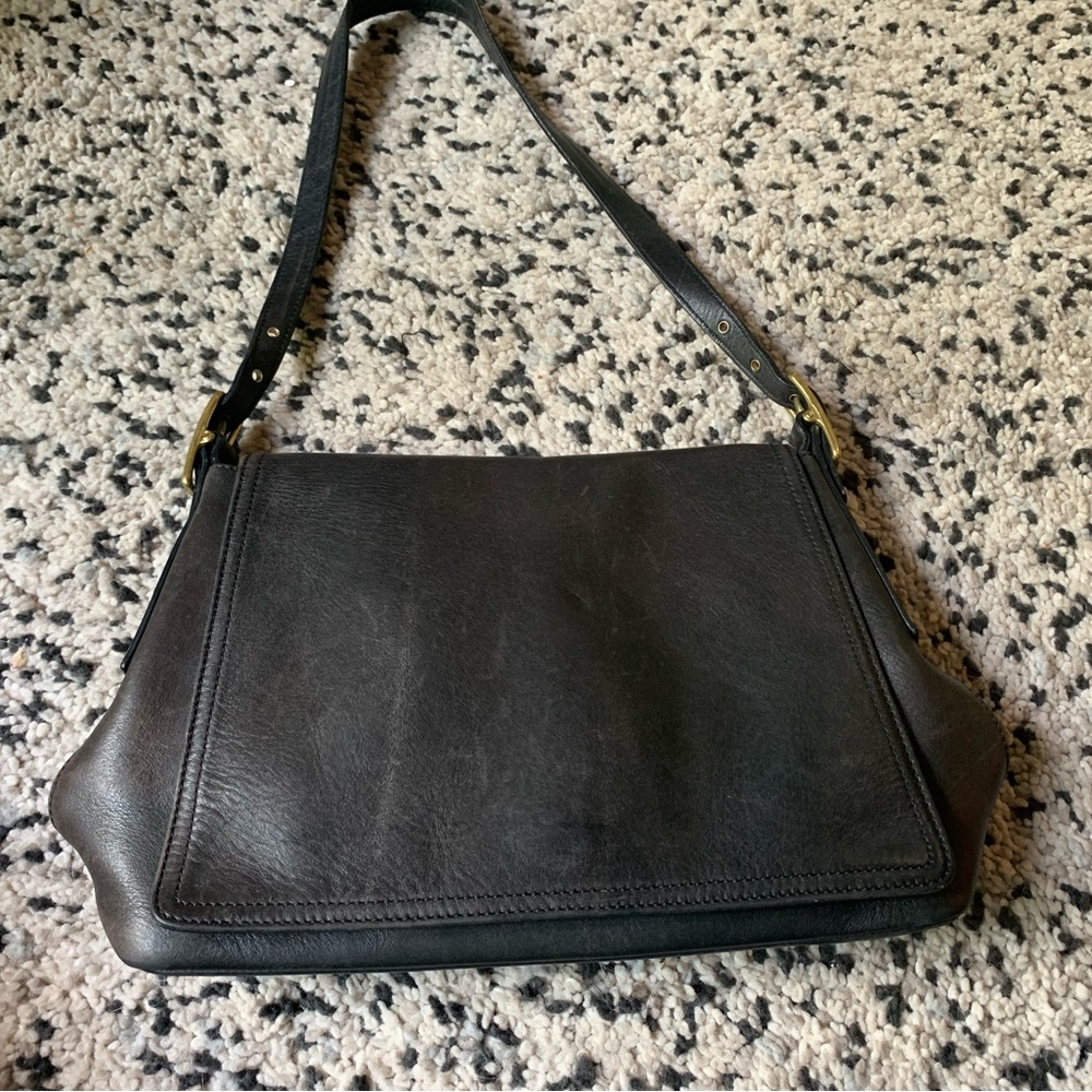 Beautiful dark brown vintage coach purse.